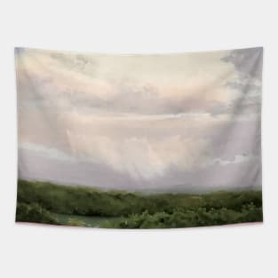 Pink Rain Cloud Oil on Canvas Tapestry