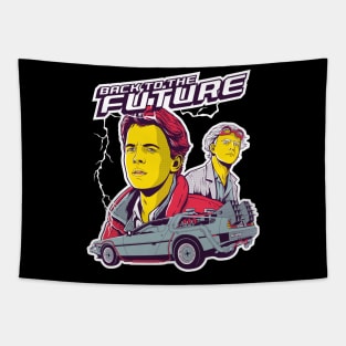 Marty and Doc Delorean Tapestry