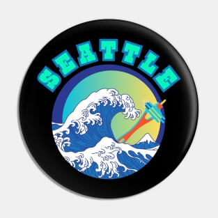 Seattle Great Wave Style Pin