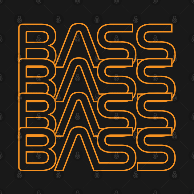 Bass Repeated Text Warm Orange by nightsworthy