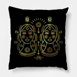 Gemini Zodiac Gold Abalone Pillow