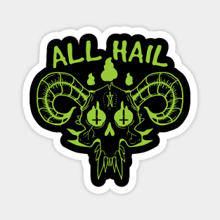 Satanic All Hail Skull Magnet