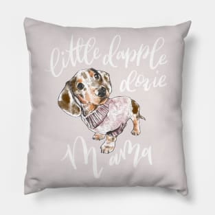 Dapple Doxie, Chocolate in Pink Pillow