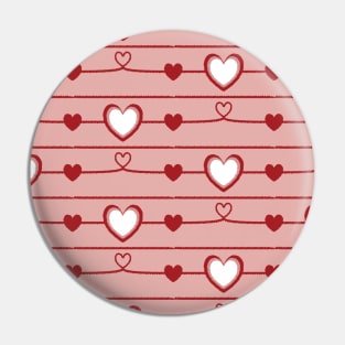 Red Hearts Pattern Pin