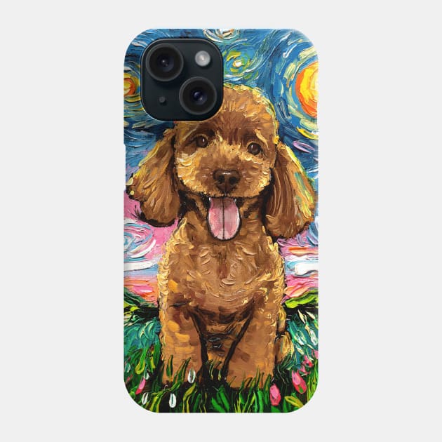 Apricot Poodle Night Phone Case by sagittariusgallery