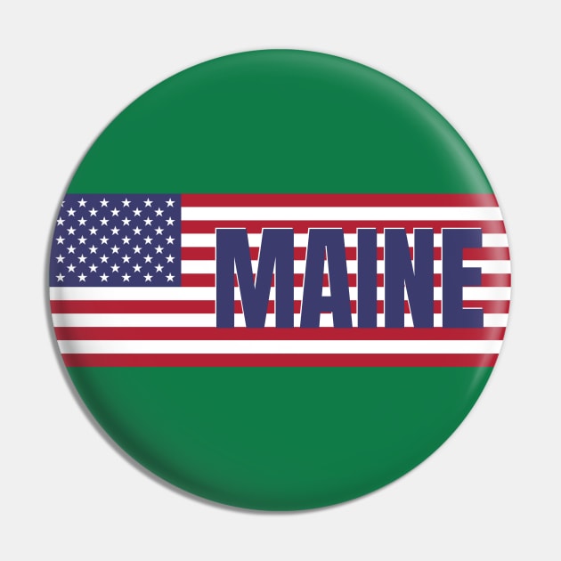 Maine State in American Flag Pin by aybe7elf