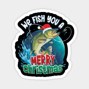 Fish You A Merry Christmas - Funny Fishing Christmas Design Magnet