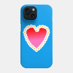 Daisy Flower Pink Ombre Heart Phone Case