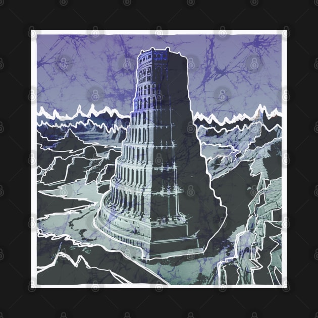 Tower of Babel batik style landscape by Aurora X