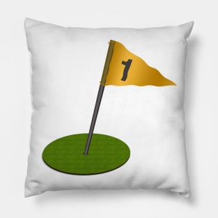 3d putting green with flag - hole in one. Pillow