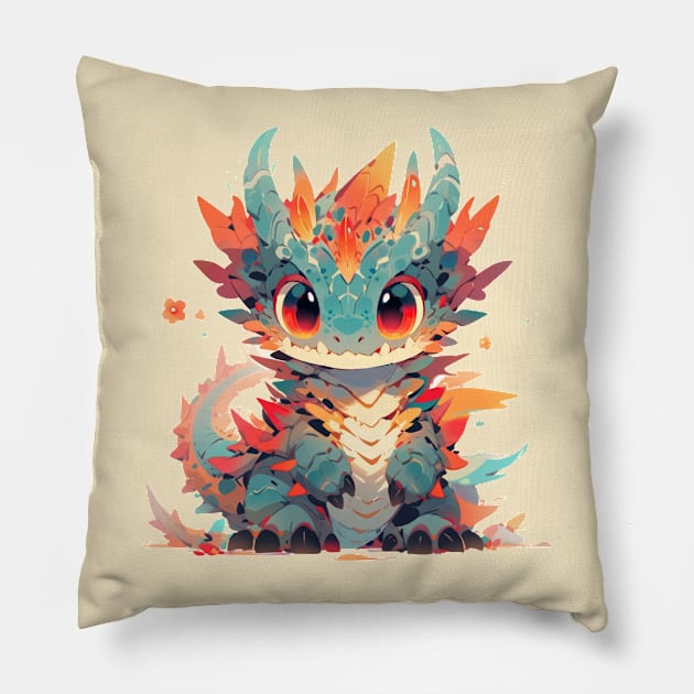 Firy little dragon Pillow by HydraDreams