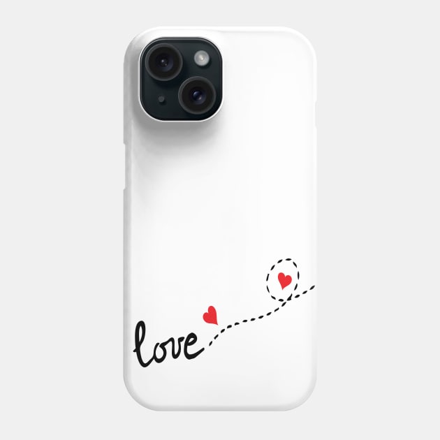 Love typo with heart Phone Case by CindyS