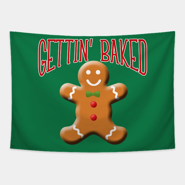 Gettin Baked Gingerbread Man Tapestry by Scarebaby