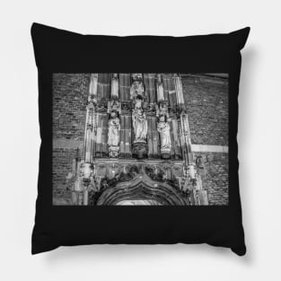 Ornate religious statues in the German city of Aachen Pillow