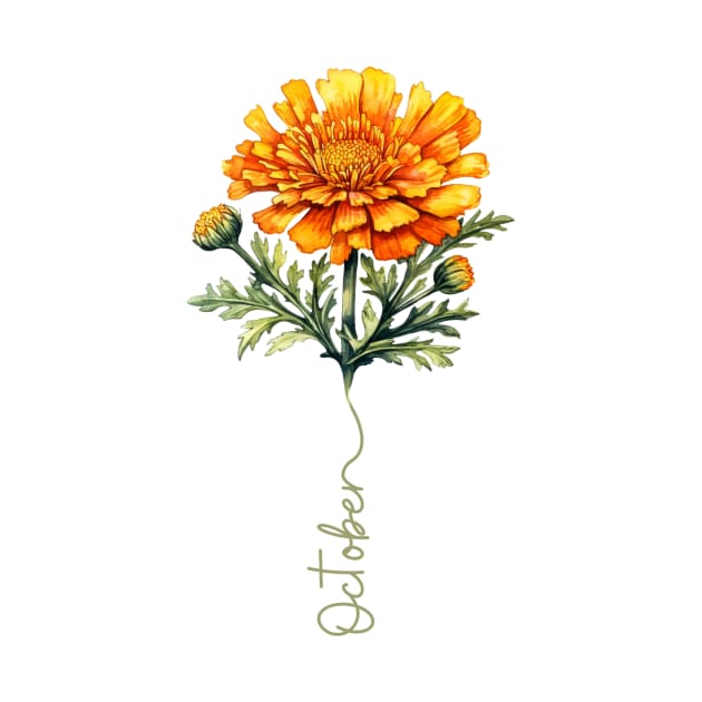 Marigold - Birth Month Flower for October by Mistywisp