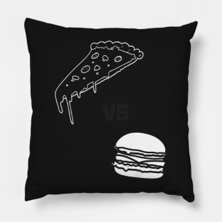 PIZZA V BURGER BW Pillow