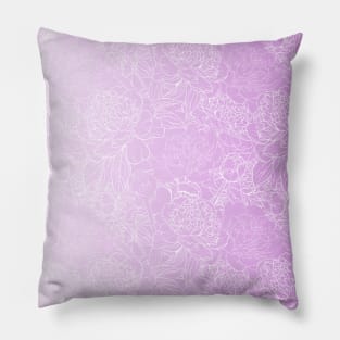 Pastel Purple Floral Gradient Pillow