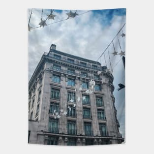 Star garlands above London street Tapestry