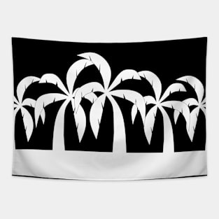 WHITE Palm Night Tapestry