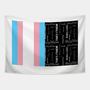 Trans Flag, They/Them Pronouns - Identity Pride Tapestry