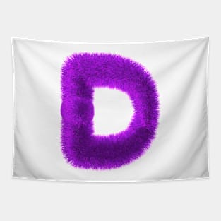 Future Typo 4 - Fuzzy 3D Letter D Tapestry