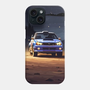 Blue WRX Rally Car Poster JDM Phone Case