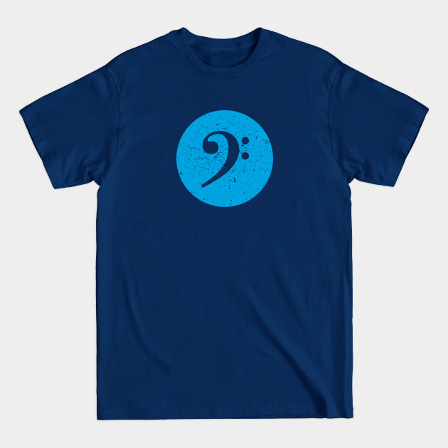 Discover Bass Guitar Gift - Vintage Style Cyan Bass Clef - Bass Player Gift - T-Shirt