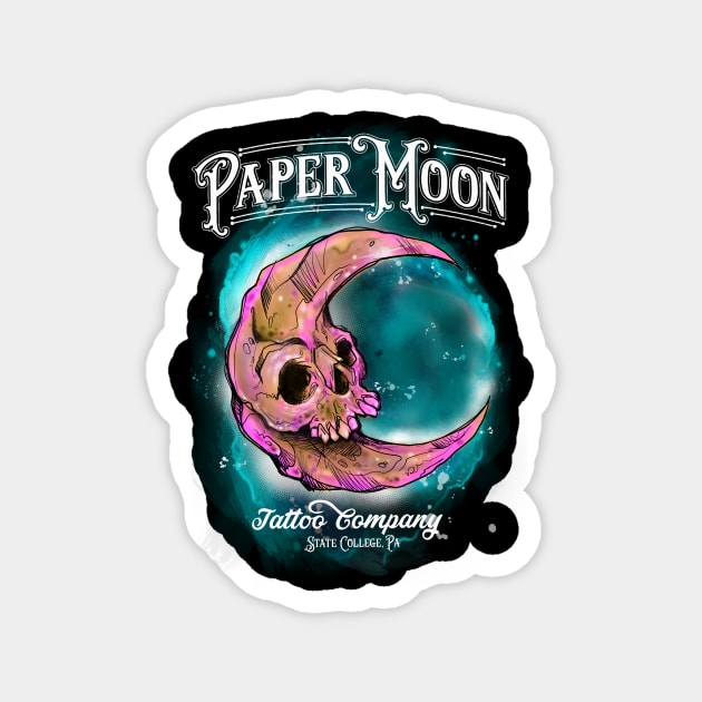 Paper Moon Tattoo Company MoonSkull Magnet by PaperMoonTattooCo