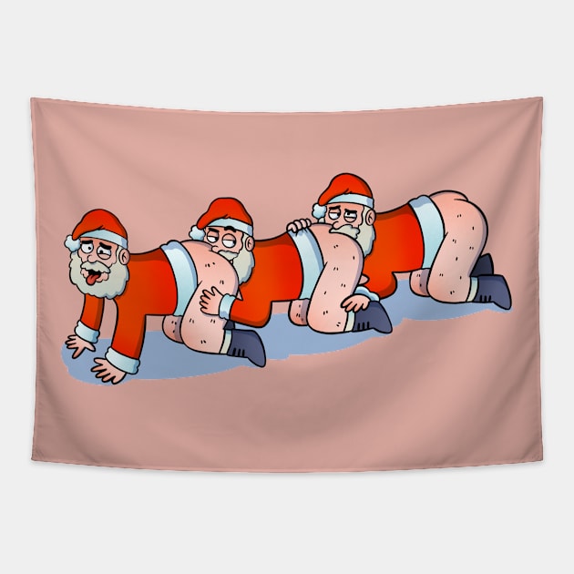 Human Christmas Santapede Tapestry by royalsass