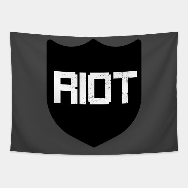 Riot Black Shield Design Tapestry by Bazzar Designs