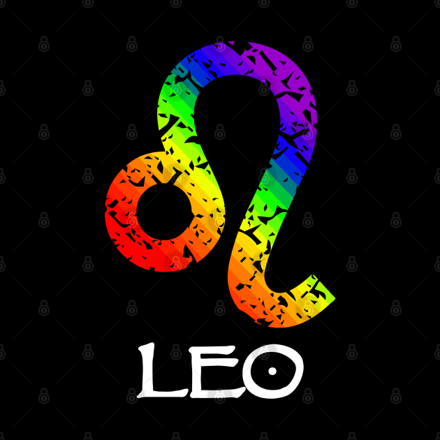 Leo Zodiac Symbol in Rainbow Color by Muzehack