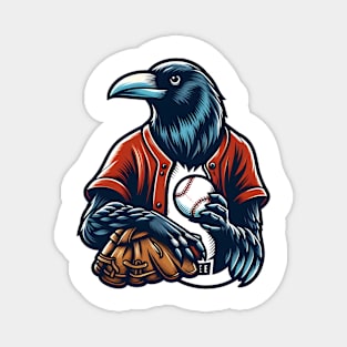 crows play baseball Magnet