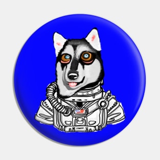 Space Astronaut Big-Eyed Husky Dog Pin