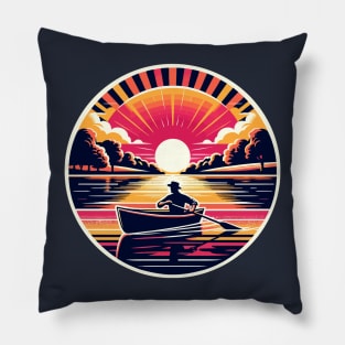 Man boating in a river Pillow