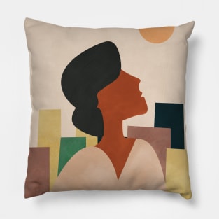 Modern Woman, Urban Girl Pillow