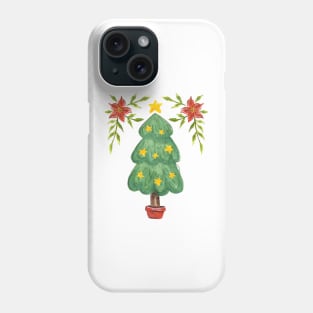 Cute Watercolor Christmas Tree Phone Case