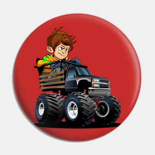 Cartoon monster truck Pin