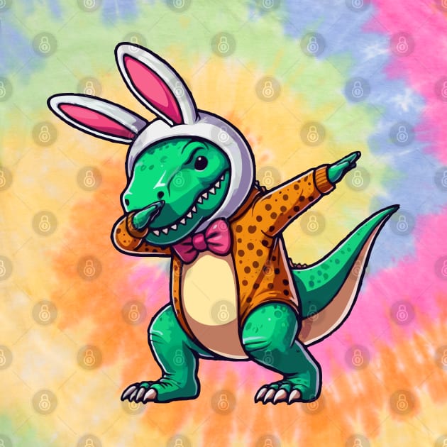 Dabbing T Rex Dinosaur Bunny by Etopix