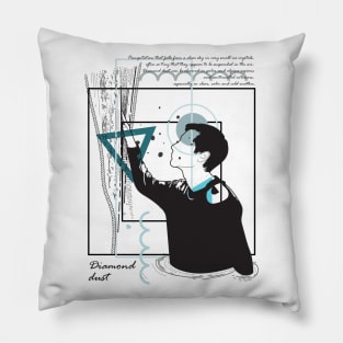 Diamond dust, cast over a black sea version 9 Pillow