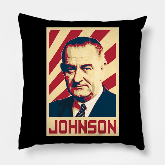 Lyndon B Johnson Pillow by Nerd_art