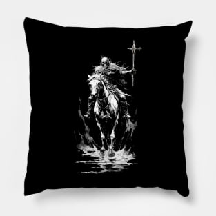 Death Rides A Horse - skeletal warrior harbinger of revelations Pillow