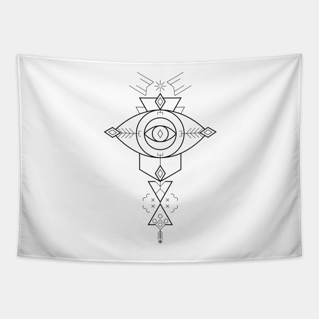 Geometric Eye Tapestry by EdenApparel