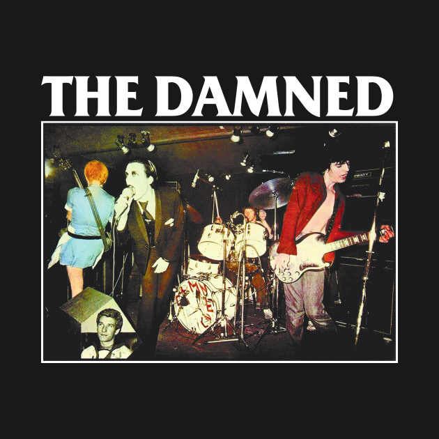 T-shirt Vintage The Damned - Unisexe, Coupe Régulière, Coton Noir, Tailles S à 5XL