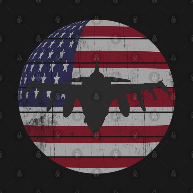 Retro Fighter Jet USA Flag Patriot Plane by Urban7even