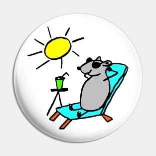 Rat on Vacation Pin