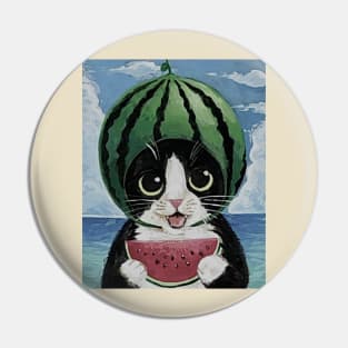 Watermelon Cat Pin