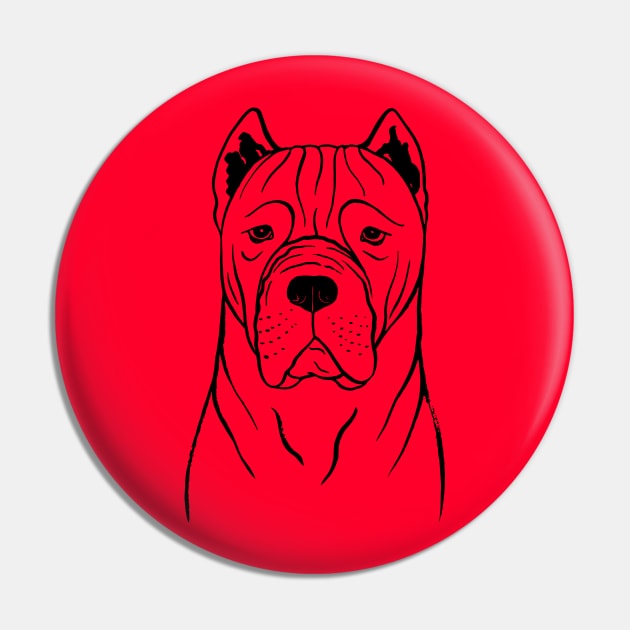 Cane Corso (Red and Black) Pin by illucalliart