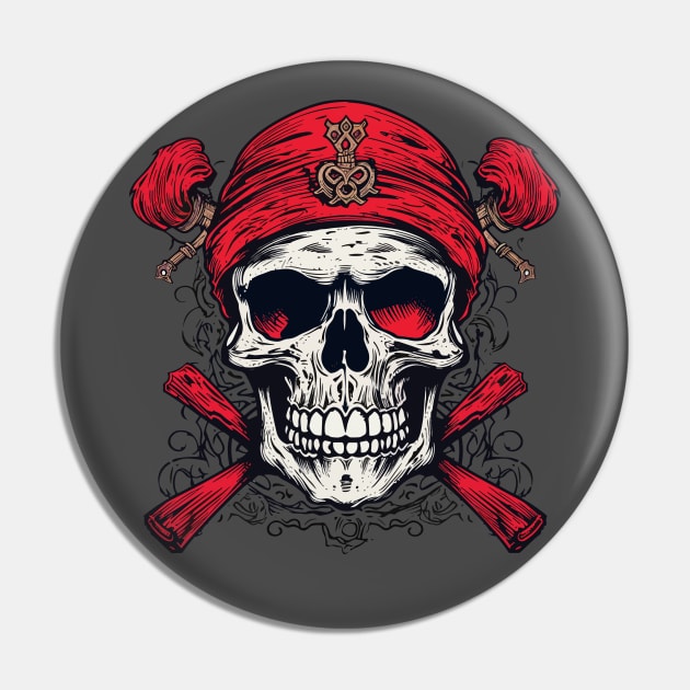 Pirate skull Pin by JORDYGRAPH