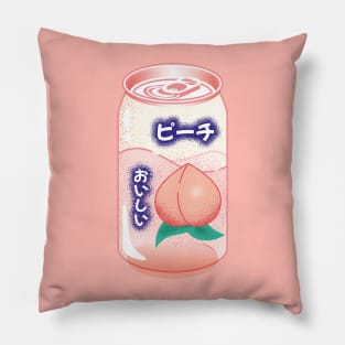 Peach Soda Can Japanese Soft Drink Kawaii Soft Pastel Pop Art Retro Summer Vibe Pillow