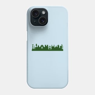 LISBON skyline in forest green Phone Case